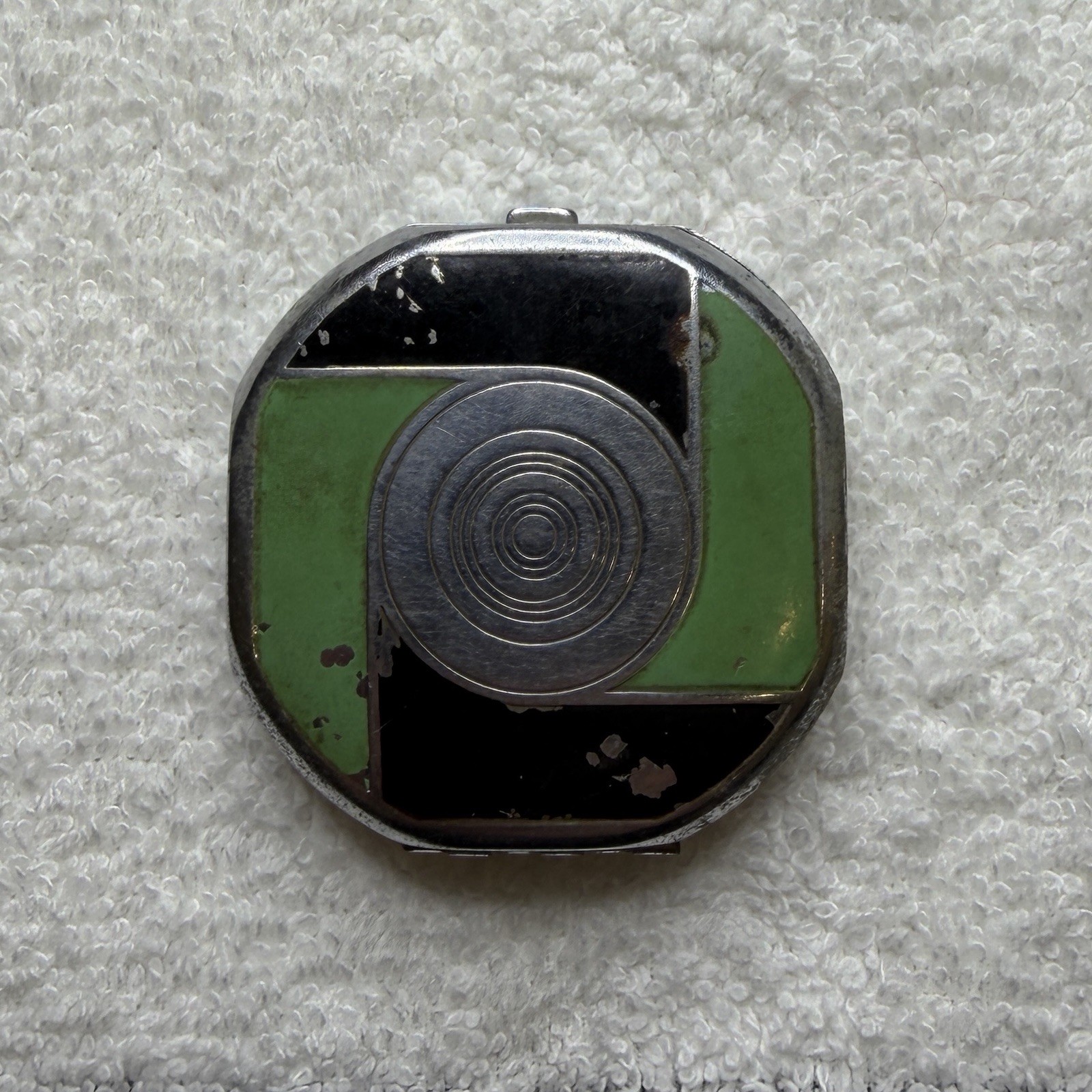Vintage Richard Hudnut Art Deco Compact Green Black