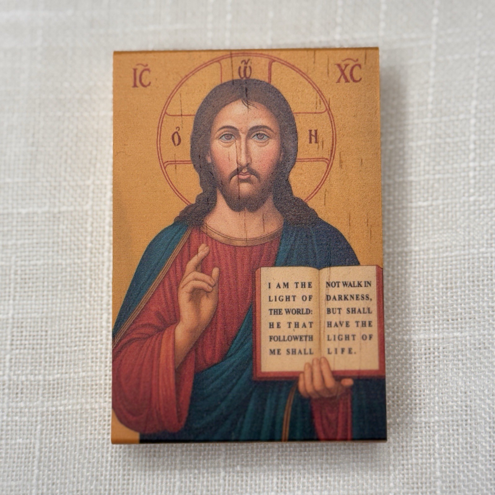 Pocket Icon - Christ the Teacher Wooden Icon