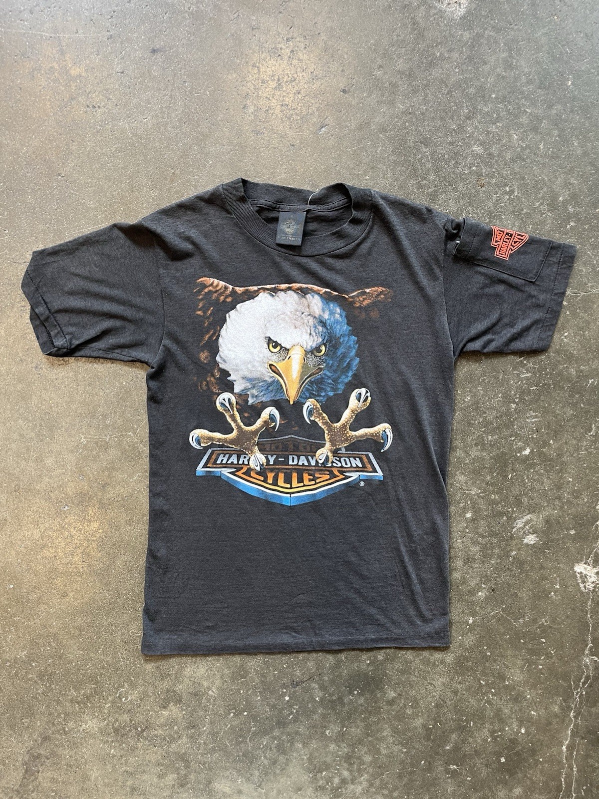 Vintage 1980s Harley-Davidson 3D Emblem “Eagle” Tee Sz M