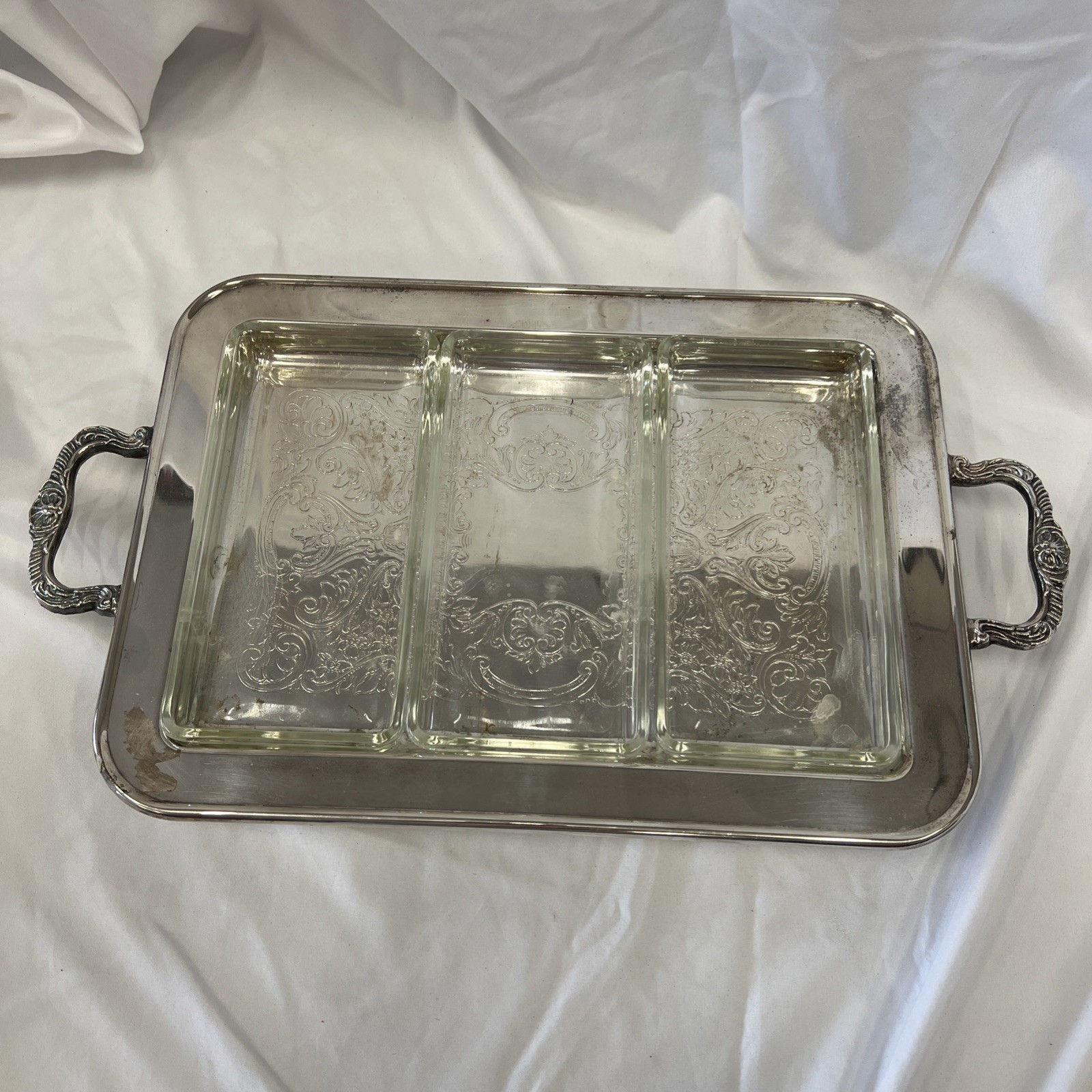Eagles 1779 Silverplate Footed Handles Tray 17\