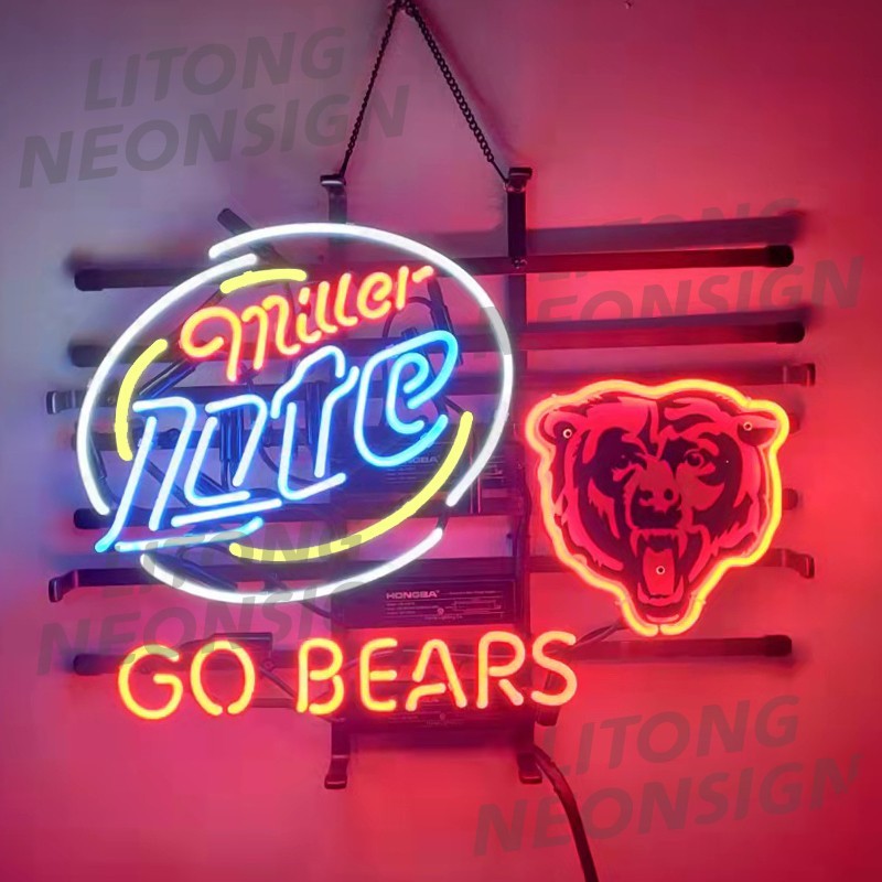 US STOCK Chicago Bears Miller Lite Neon Sign 19\