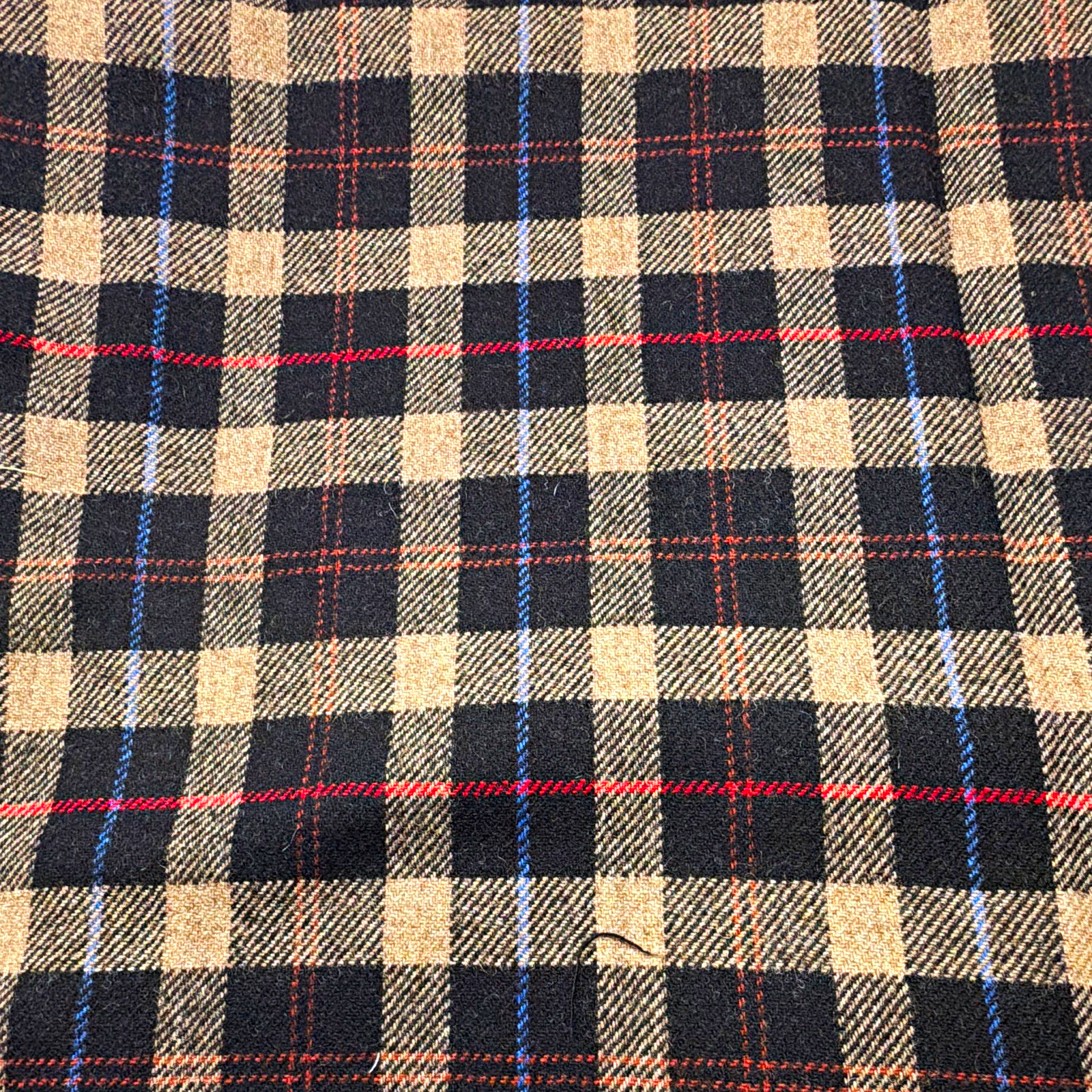 Plaid Wool Fabric Beige/Black/Blue/Red Medium Weight 1 yd 58 in Commercial grade