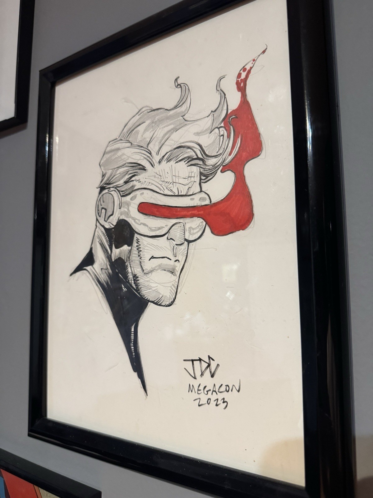Joshua Cassara Original Cyclops Sketch Art Signed X-Men JDC MegaCon 2023