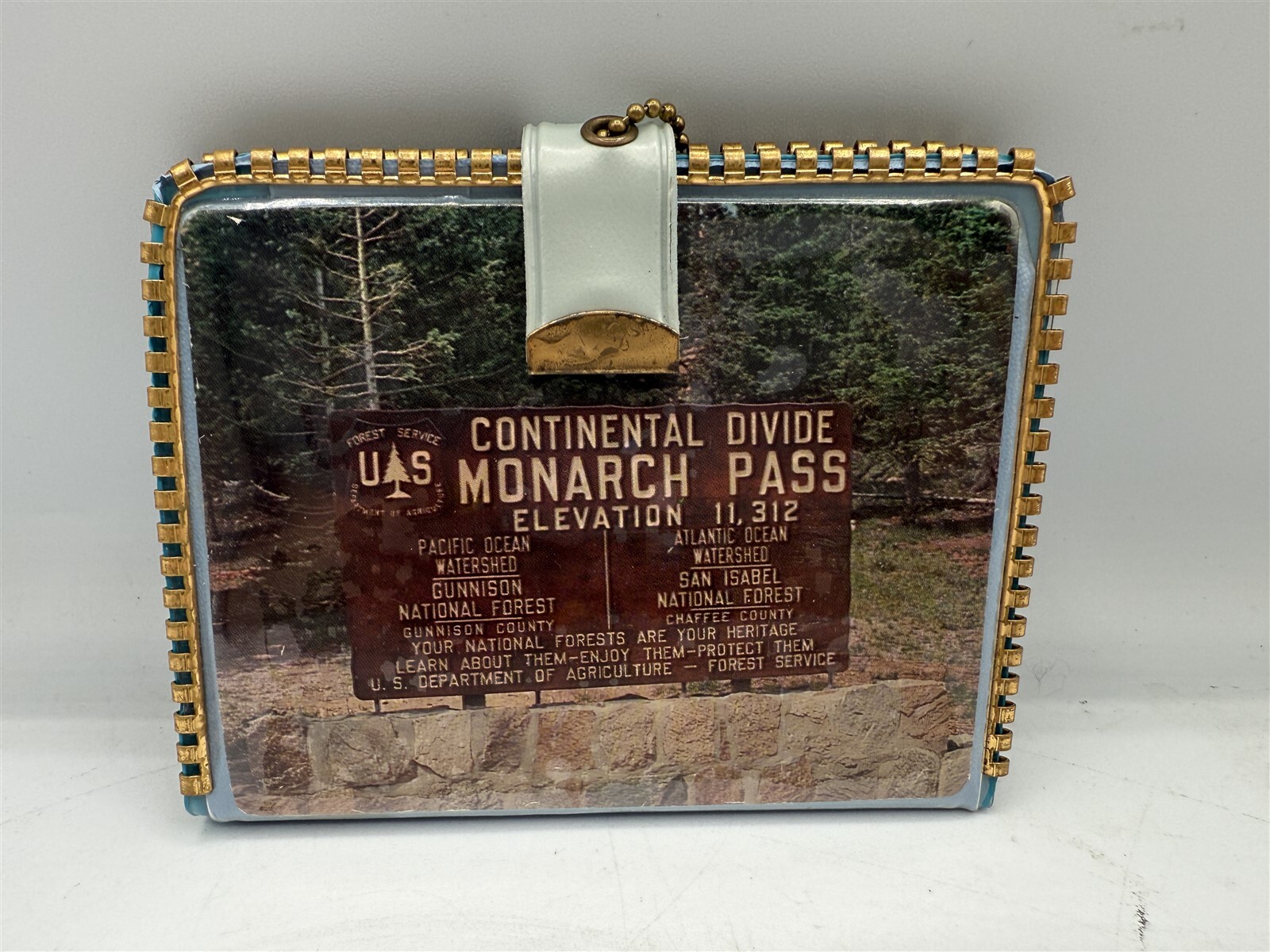 VINTAGE CONTINENTAL DIVIDE MONARCH PASS WALLET W/ COMB MIRROR CHANGE POUCH
