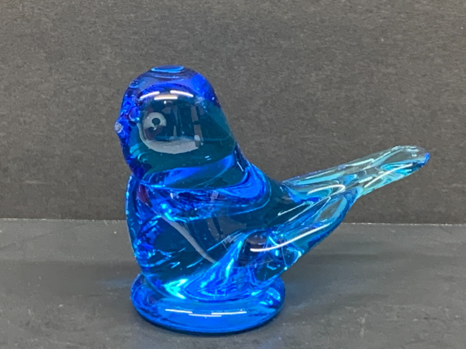 VTG Bluebird of Happiness Blue Glass Bird Knick-knack Leo Ward 1998 Terra Studio