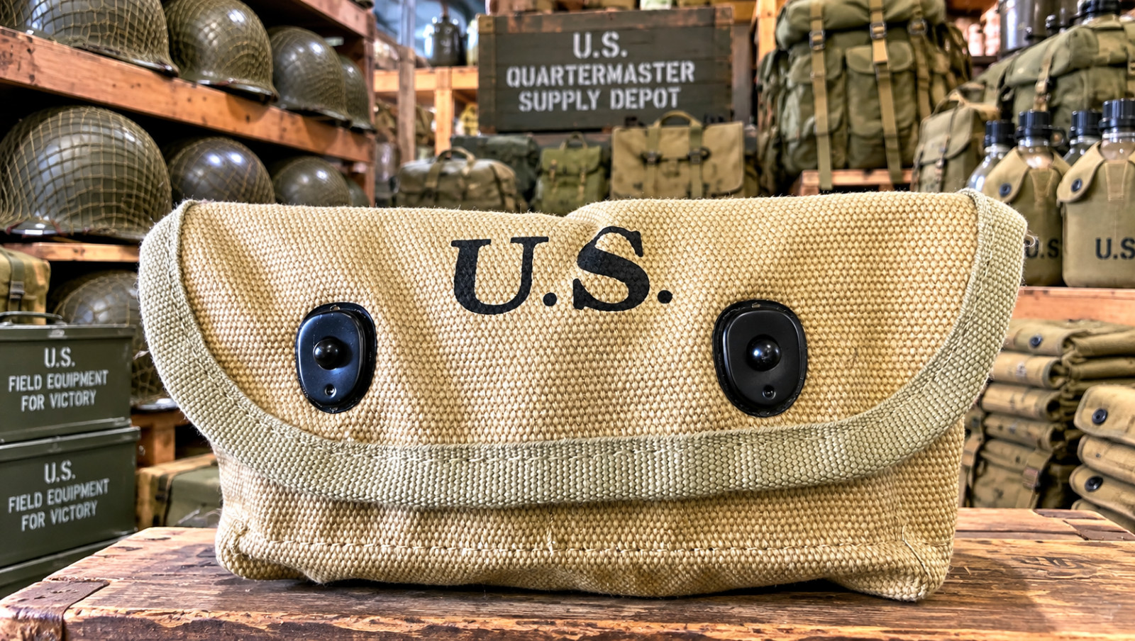 U.S. MODEL SHOTGUN SHELL POUCH KHAKI 1942