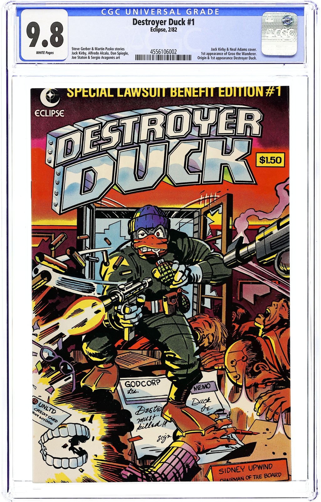 Destroyer Duck #1 CGC 9.8 1982 4556106002 1st app. Groo