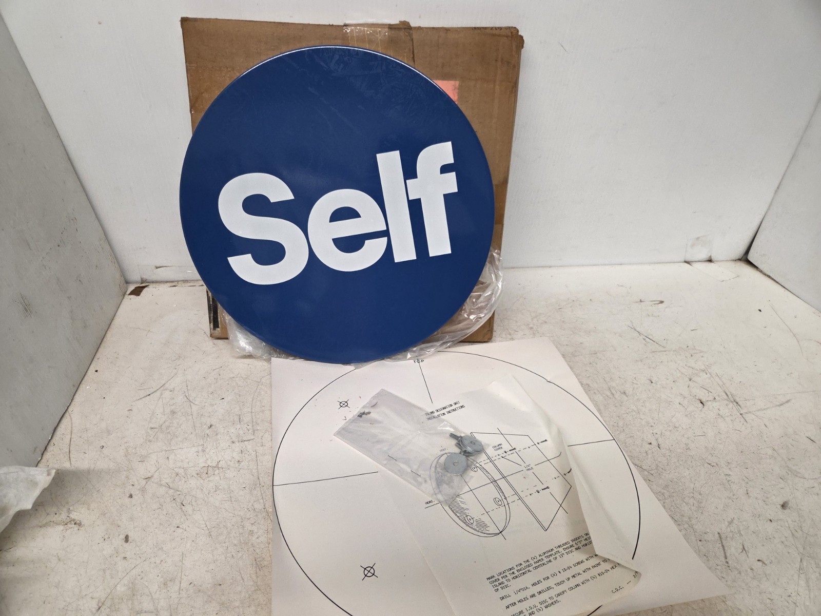 Vintage 1980s-90s Mobil Gas Station Self Serve Sign NOS