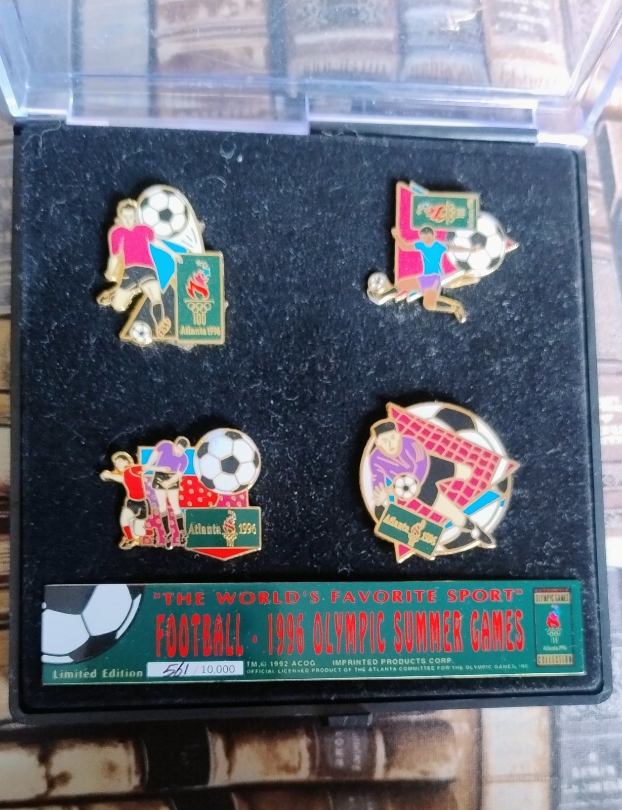 1996 Olympic Summer Games Limited Edition 561/10000 Atlanta Football 4 Pin Set