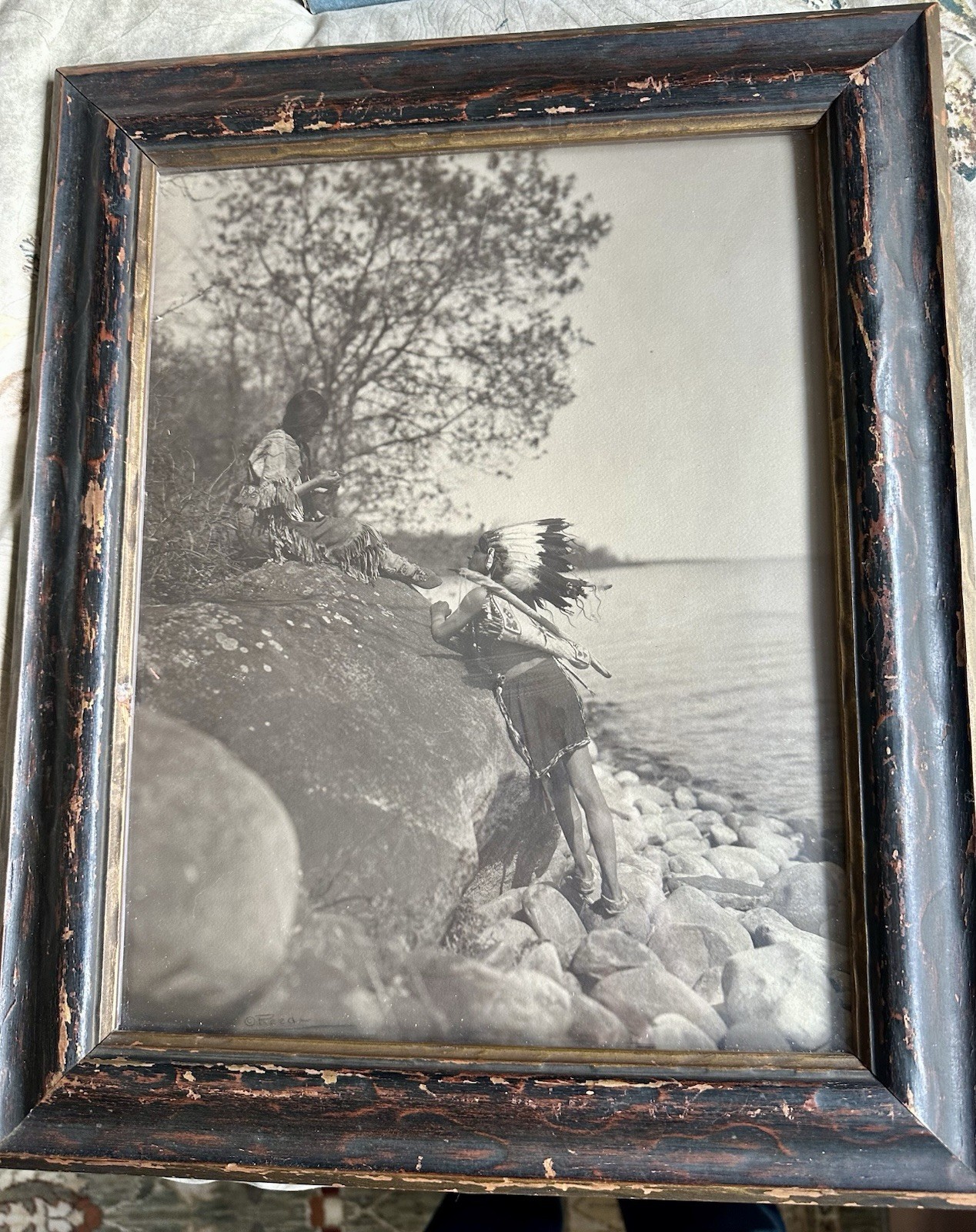 ROLAND REED Native Love Maker 1908 ANTIQUE FRAME Dawn Mist WOOING White Quiver ROLAND REED Native Love Maker 1908 ANTIQUE FRAME Dawn Mist WOOING White Quiver
