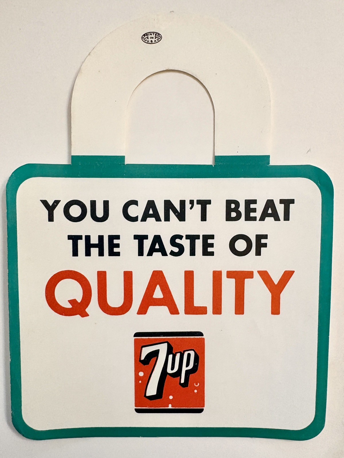 Vintage 7Up Paper Soda Bottle Topper Advertising 7 Up