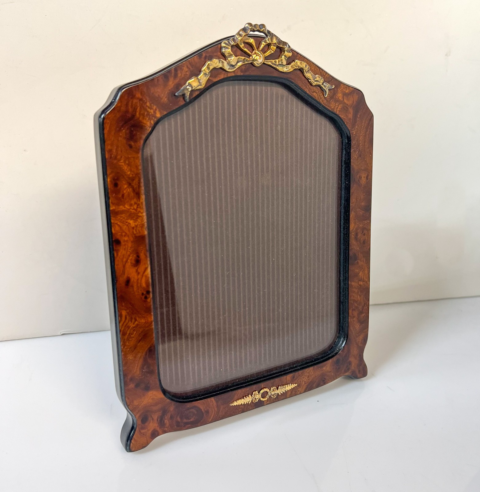 Vintage Selli G Gabriello Florence Wood Photo Frame Gilt Sterling Silver 5x 7