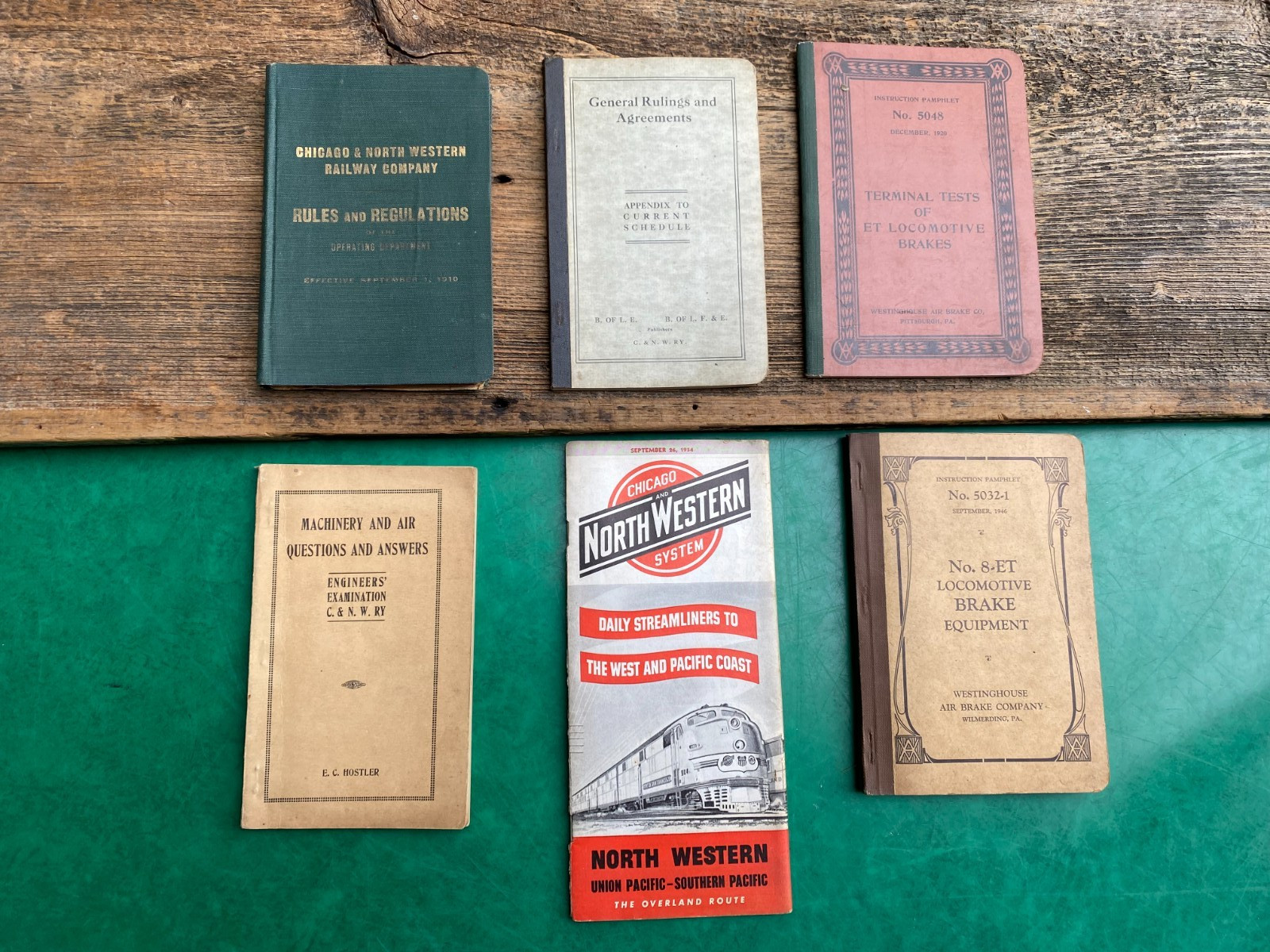 6 Vintage C N W Railroad Instruction/Operator Manuals, Rules/Regulations