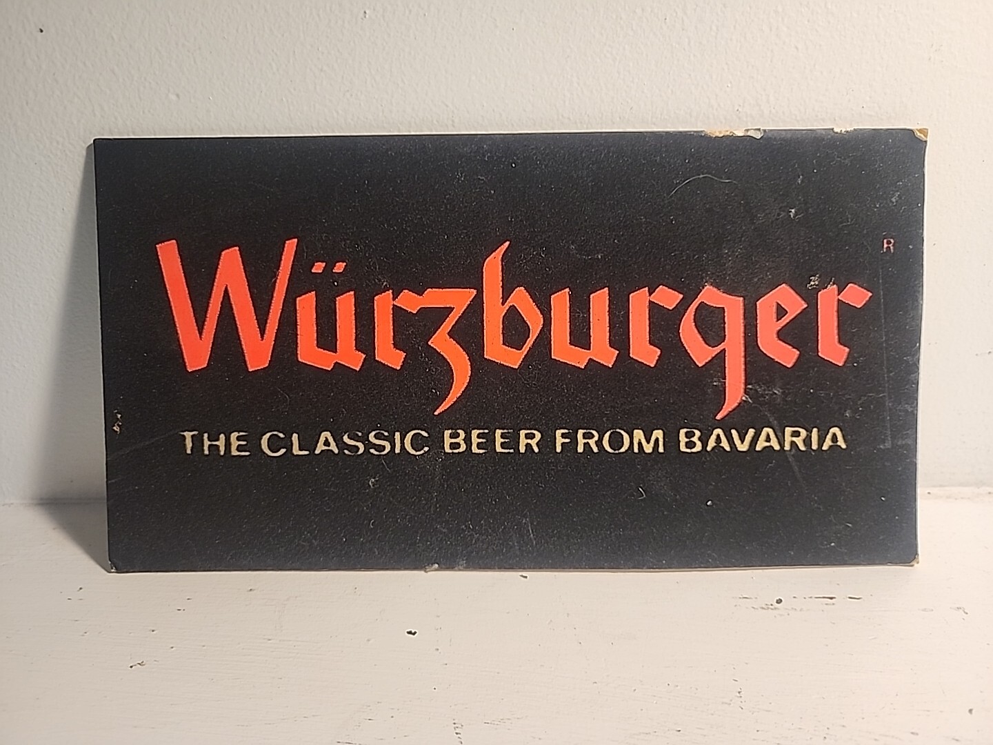 VTG. MADE IN DENMARK WURZBURGER IMPORTED BAVARIAN FELT BEER SIGN - 9.5\