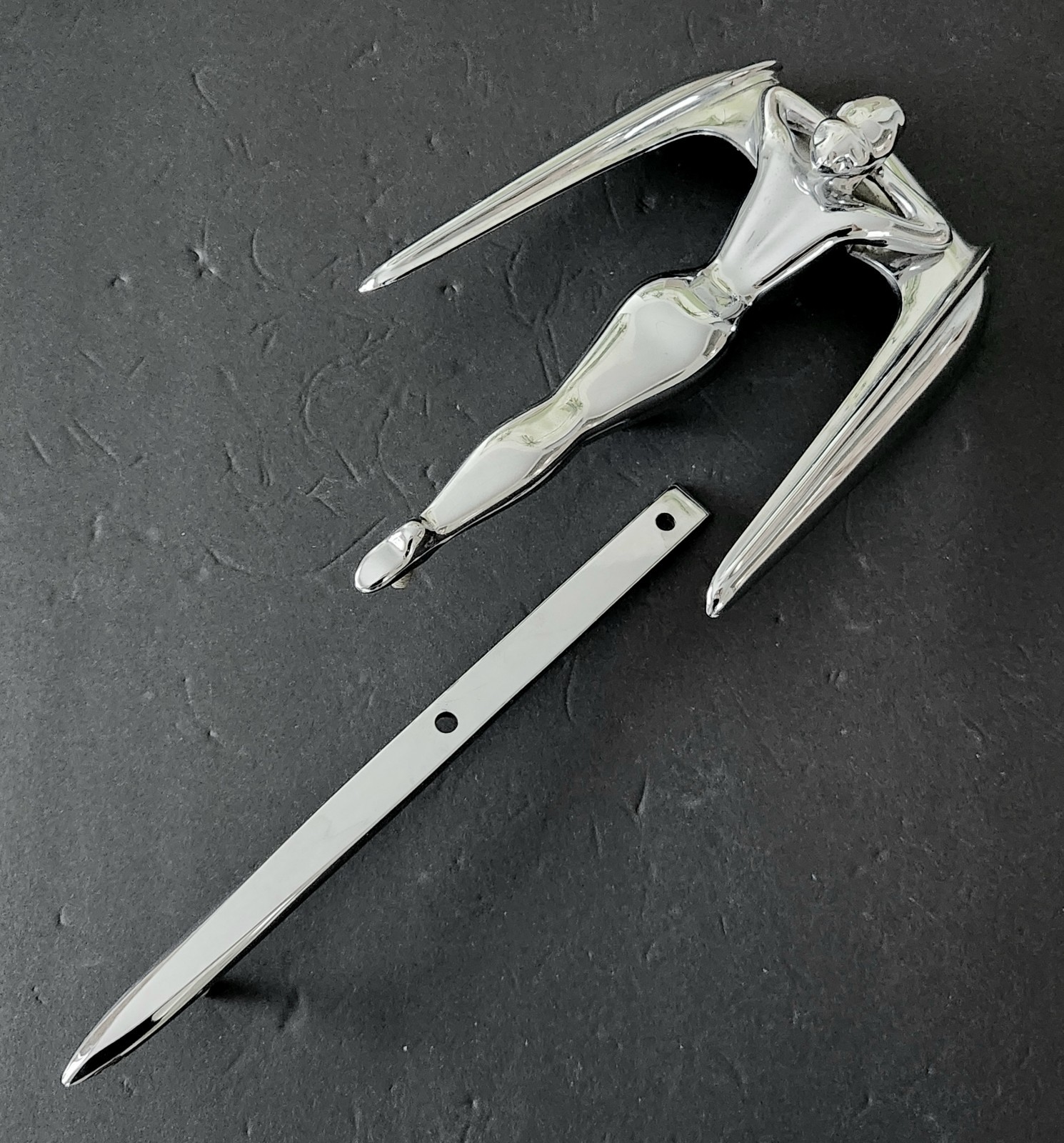 NOS ORIGINAL VINTAGE 1955 NASH HOOD ORNAMENT GEORGE PETTY PIN UP SIGNED ART MINT