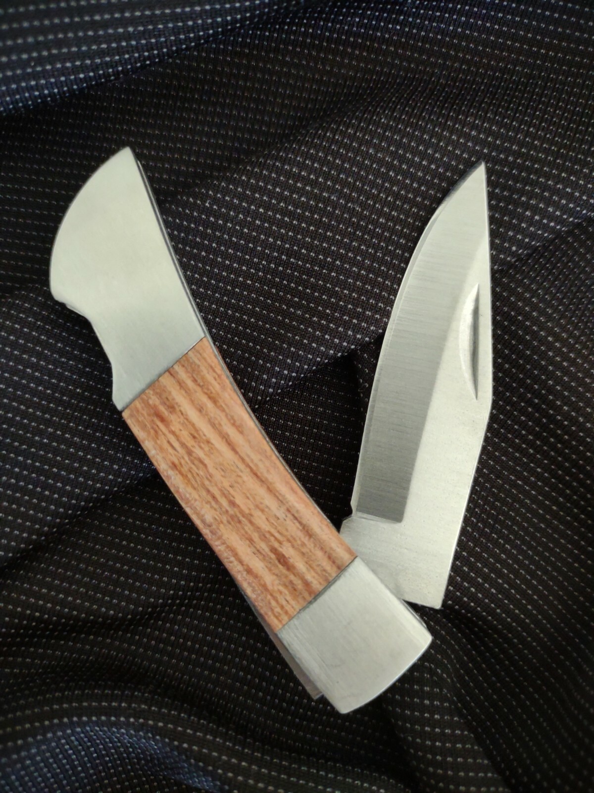 Rite-Edge Wood and Stainless Steel Locking Pocket Knife -Free Same Day Shipping