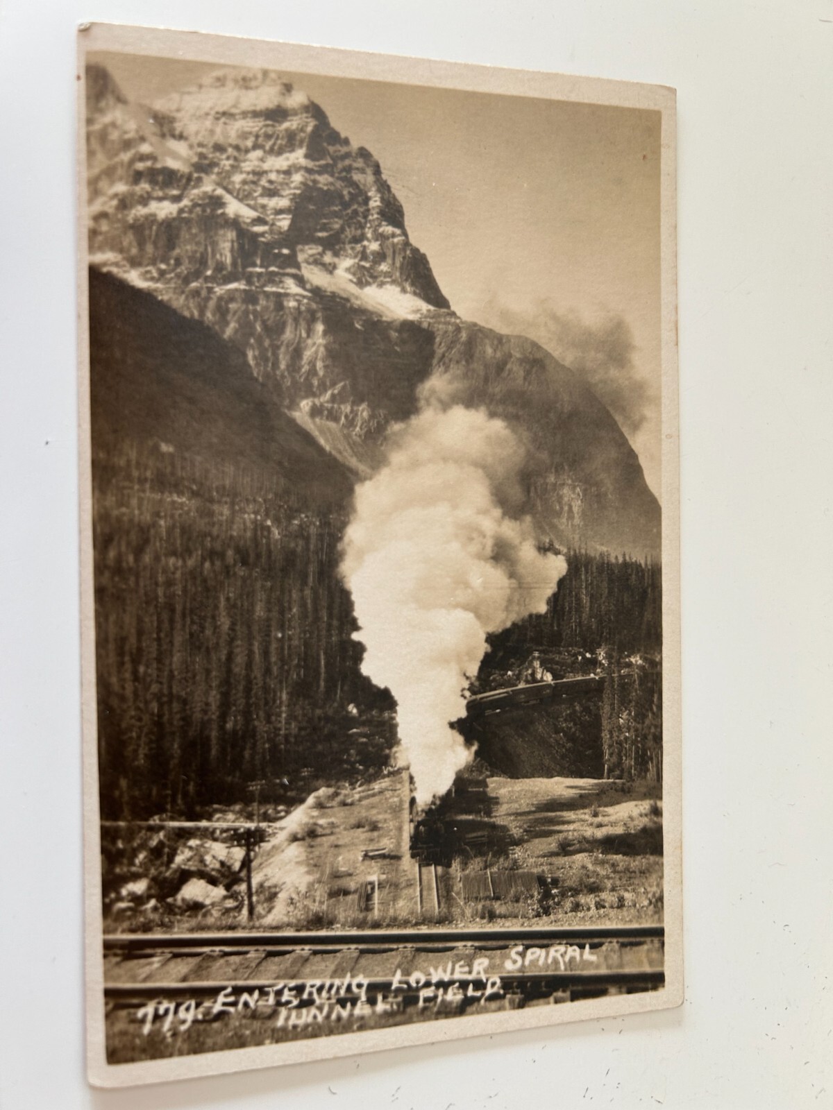 Entering Lower Spiral Tunnel Field Banff Canada Postcard