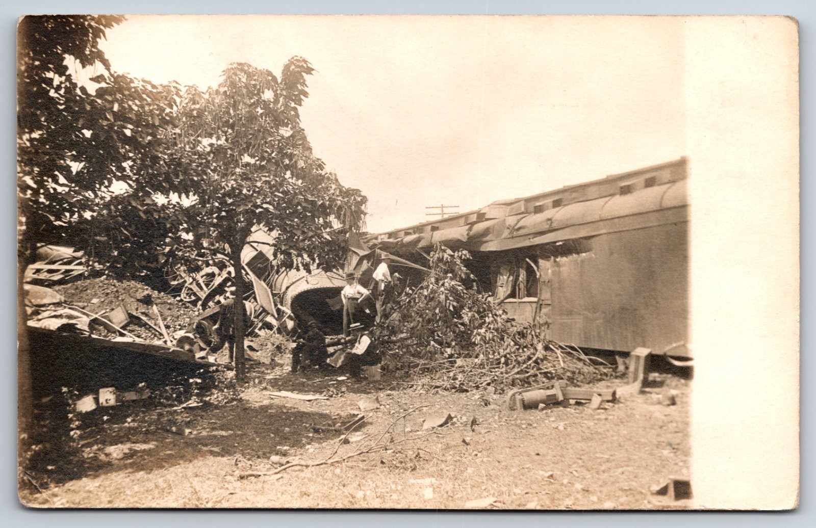 Pennsylvania Flyer Train Wreck Fort Wayne Indiana 1911 Real Photo RPPC