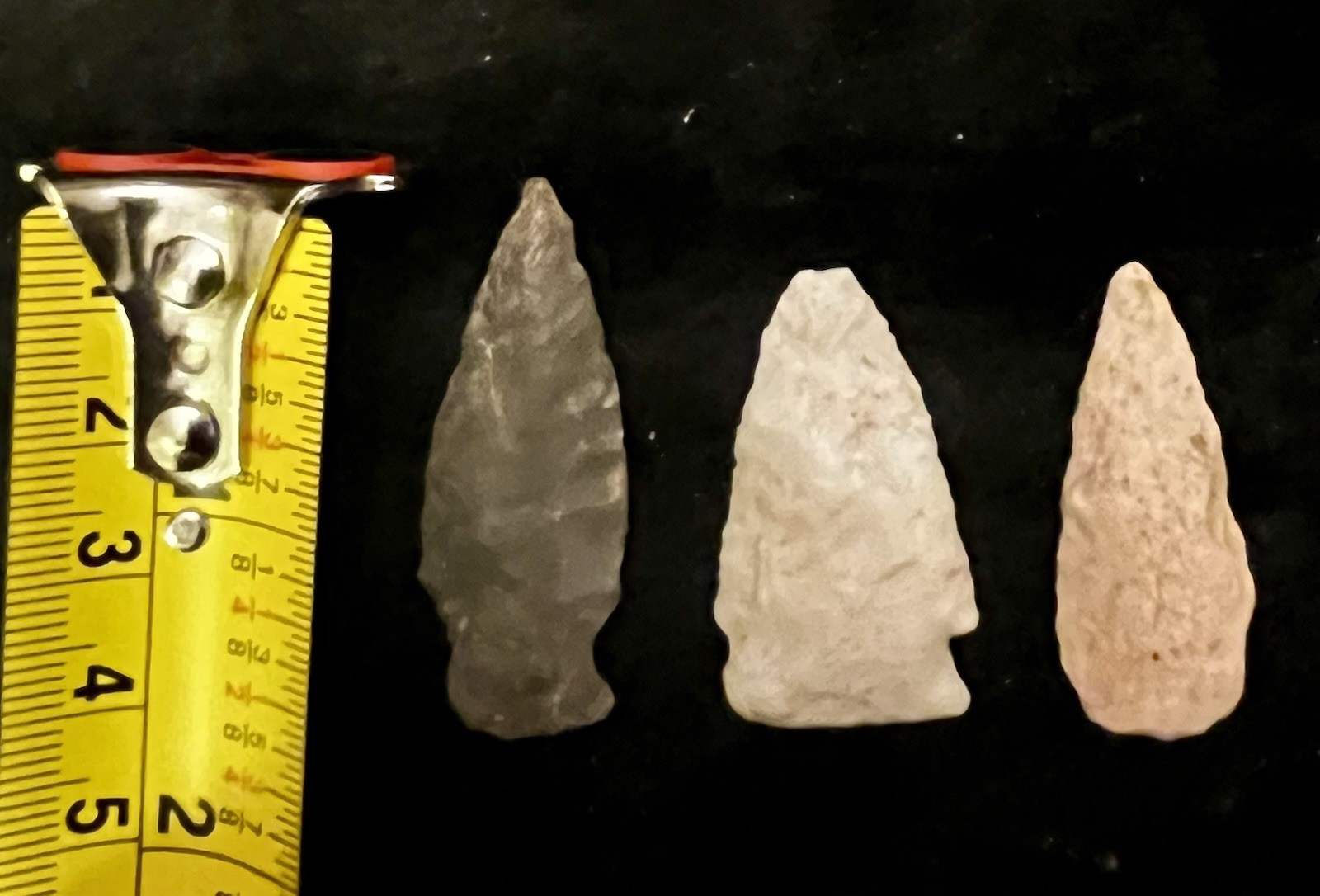 Three Authentic Arrowhead/Spearpoint Native American Indian Artifacts Tennessee