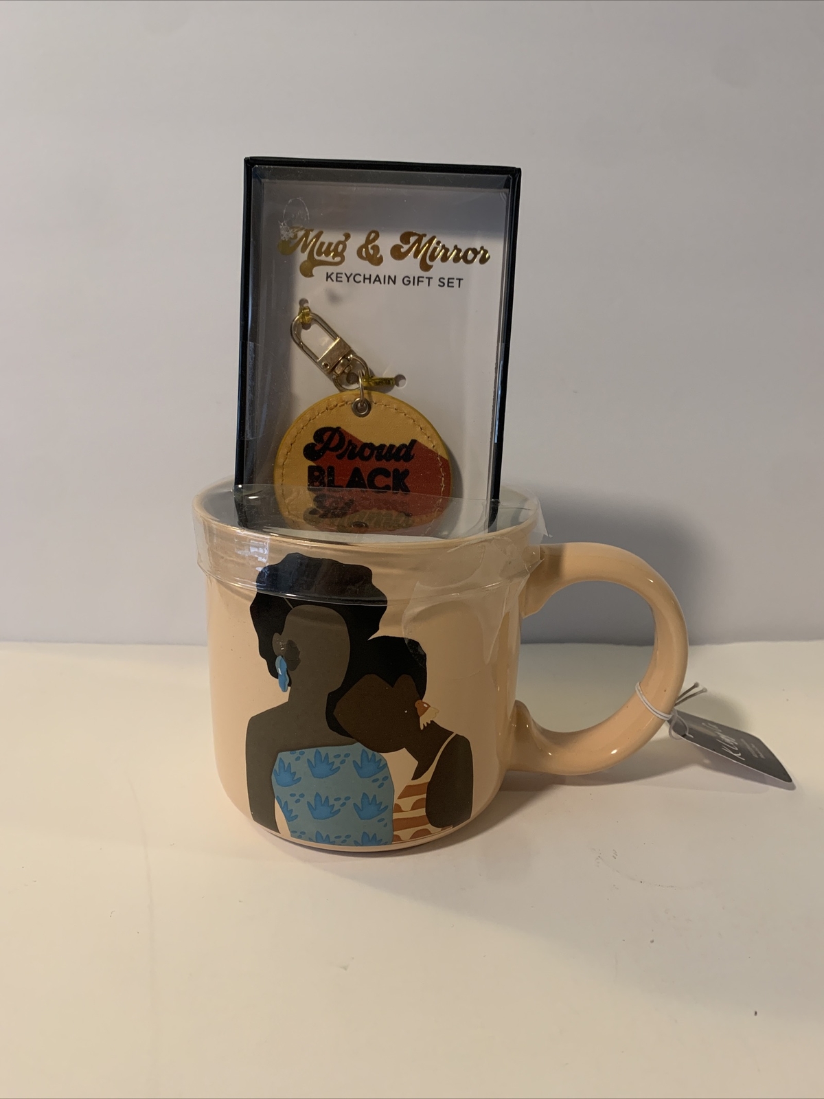 PROUD BLACK MAMA K Ligg co Mug Mirror Keychain Gift Set NWT