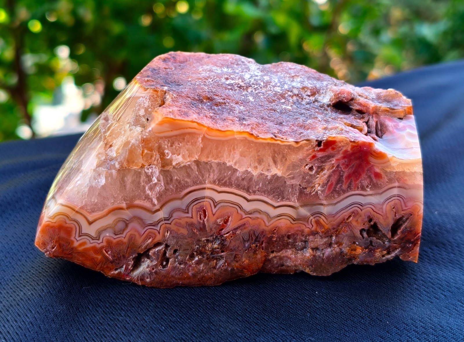 1 Lb Mirrror Polished Orange Lace Agate
