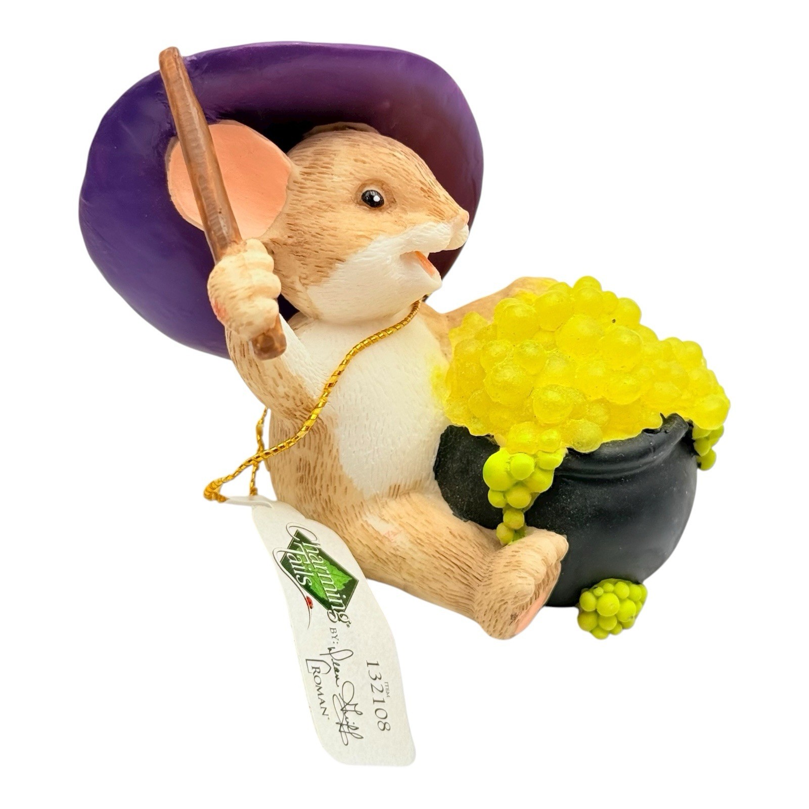 Charming Tails Brewing Up Some Fun Dean Griff Halloween Witch Figurine LIGHTS UP
