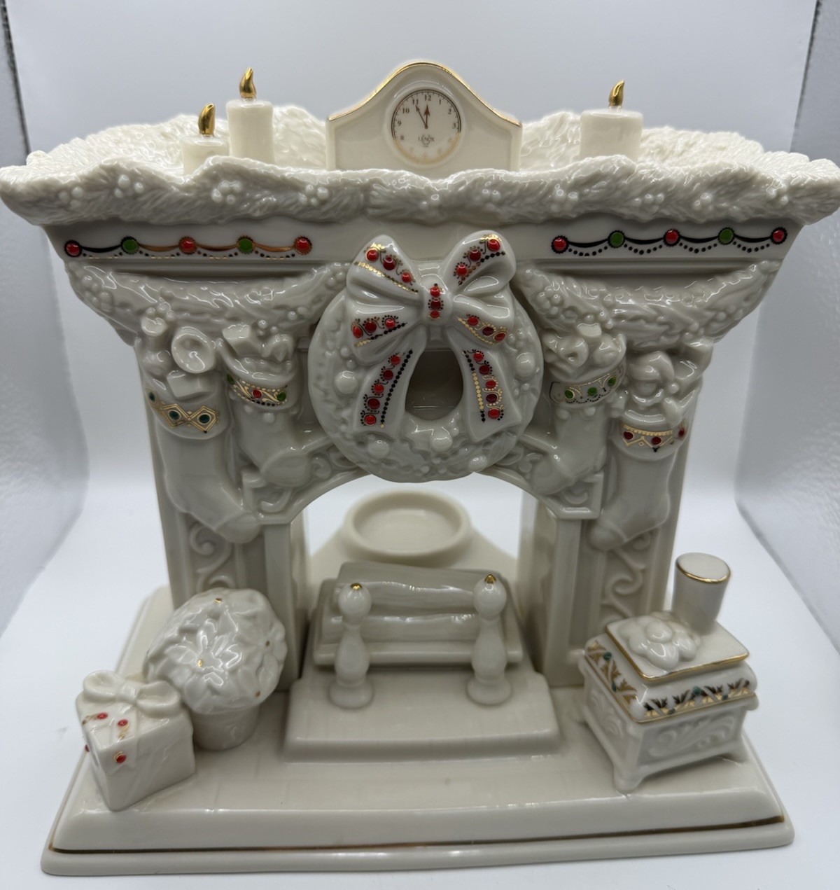 Lenox China Jewels Twas The Night Collection Fireplace Votive Candle Holder USA