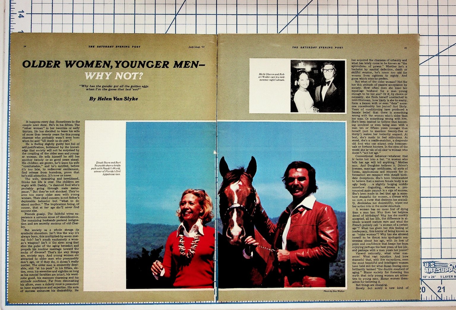 1971 Saturday Evening Post Magazine Article: Older Women, Younger Men Burt