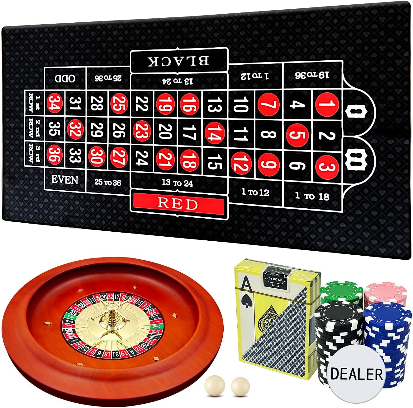 11 Inch Solid Roulette Wheel Set for Adults, with 47.2 X 22.8 Inch Double Sided