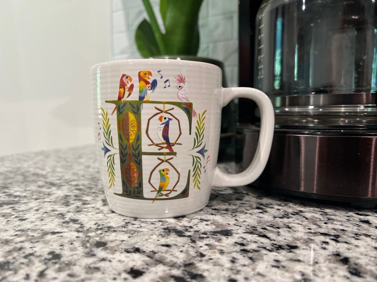 Disney Parks ABC Collection Mug Letter E for Enchanted Tiki Room Both Parks Bird