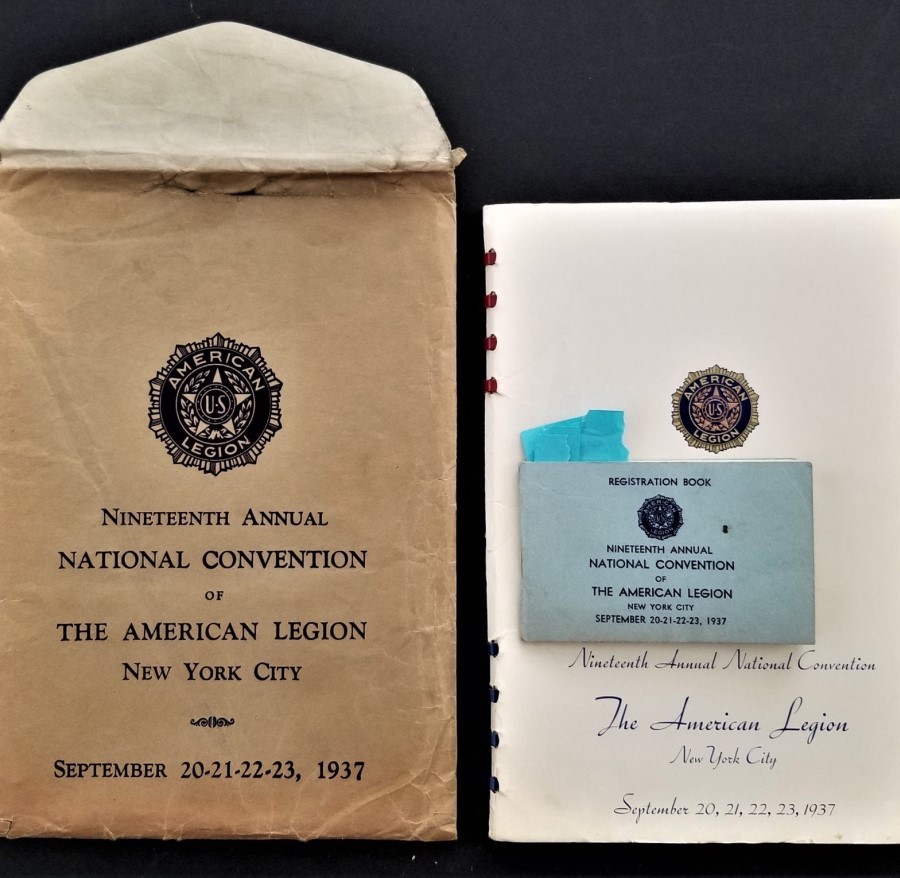 1937 antique AMERICAN LEGION NATL CONV nyc Program Ticket Book Env w Negro BB