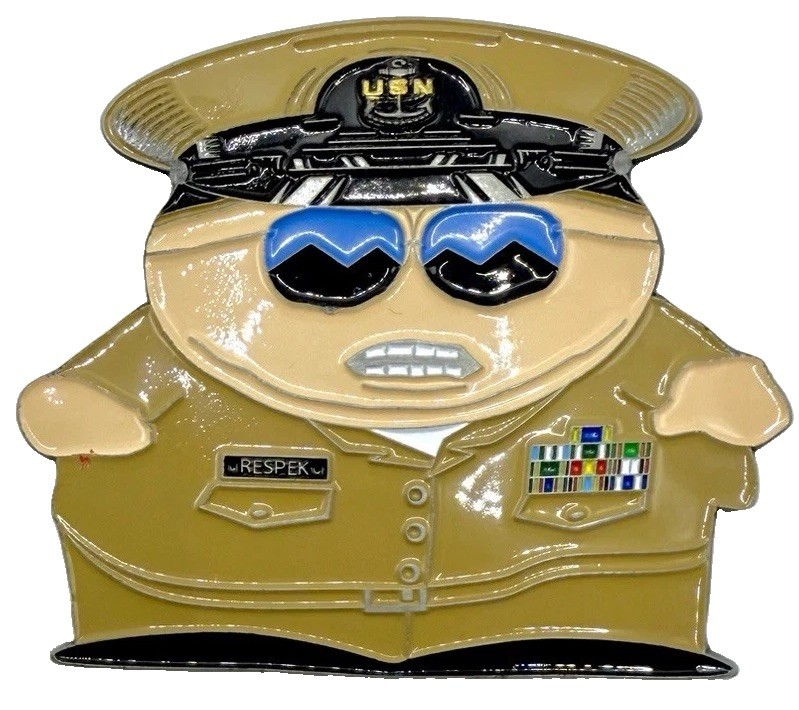 Rare Chief Cartman Respek My Authority. USN Navy CPO South Park Challenge Coin.