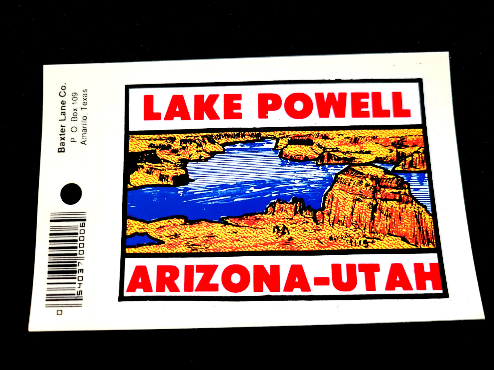 Lake Powell Arizona / Utah Vintage Travel Souvenir Decal / Window Sticker White