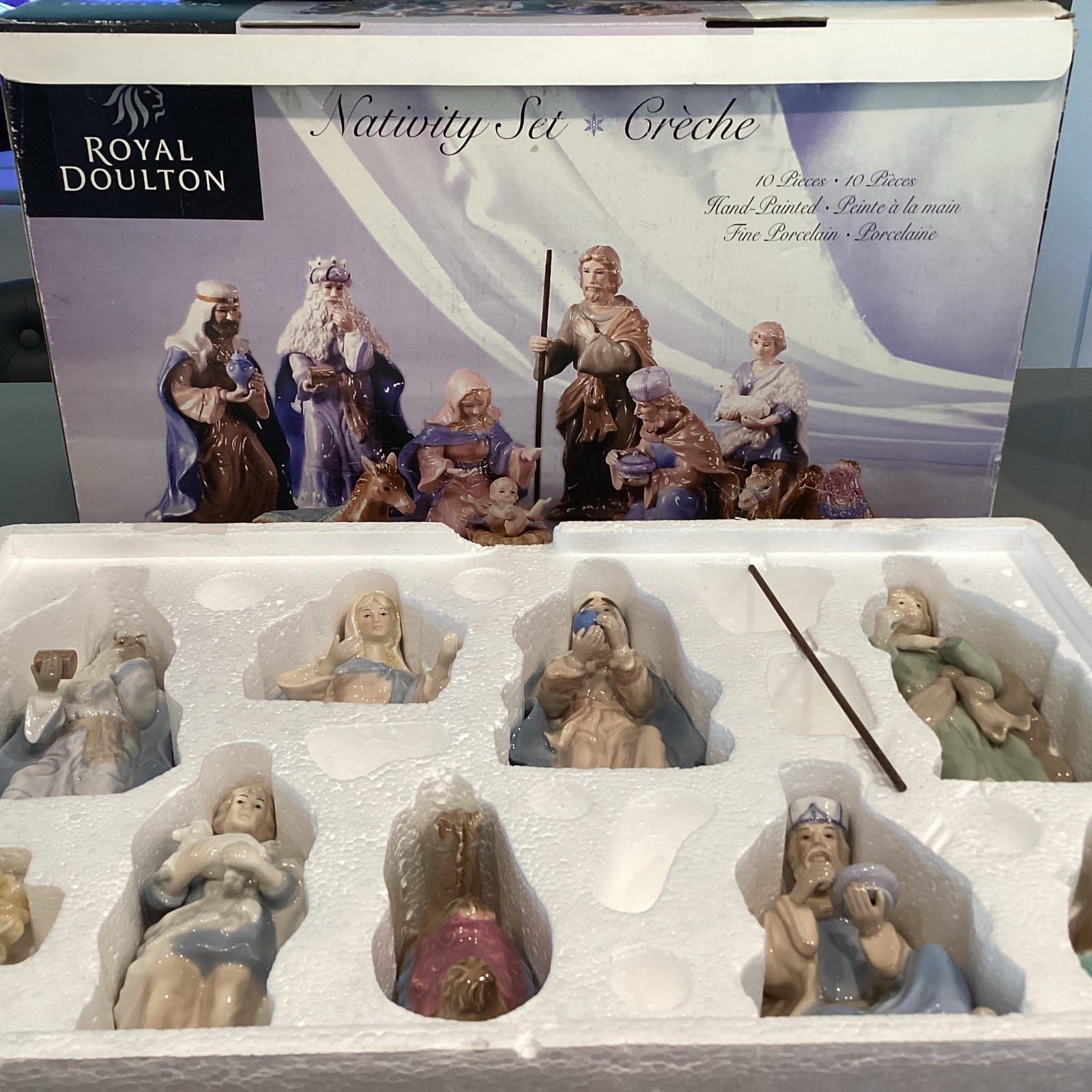 Royal Doulton 10-Piece Hand-Painted Porcelain Nativity Set Christmas Religious