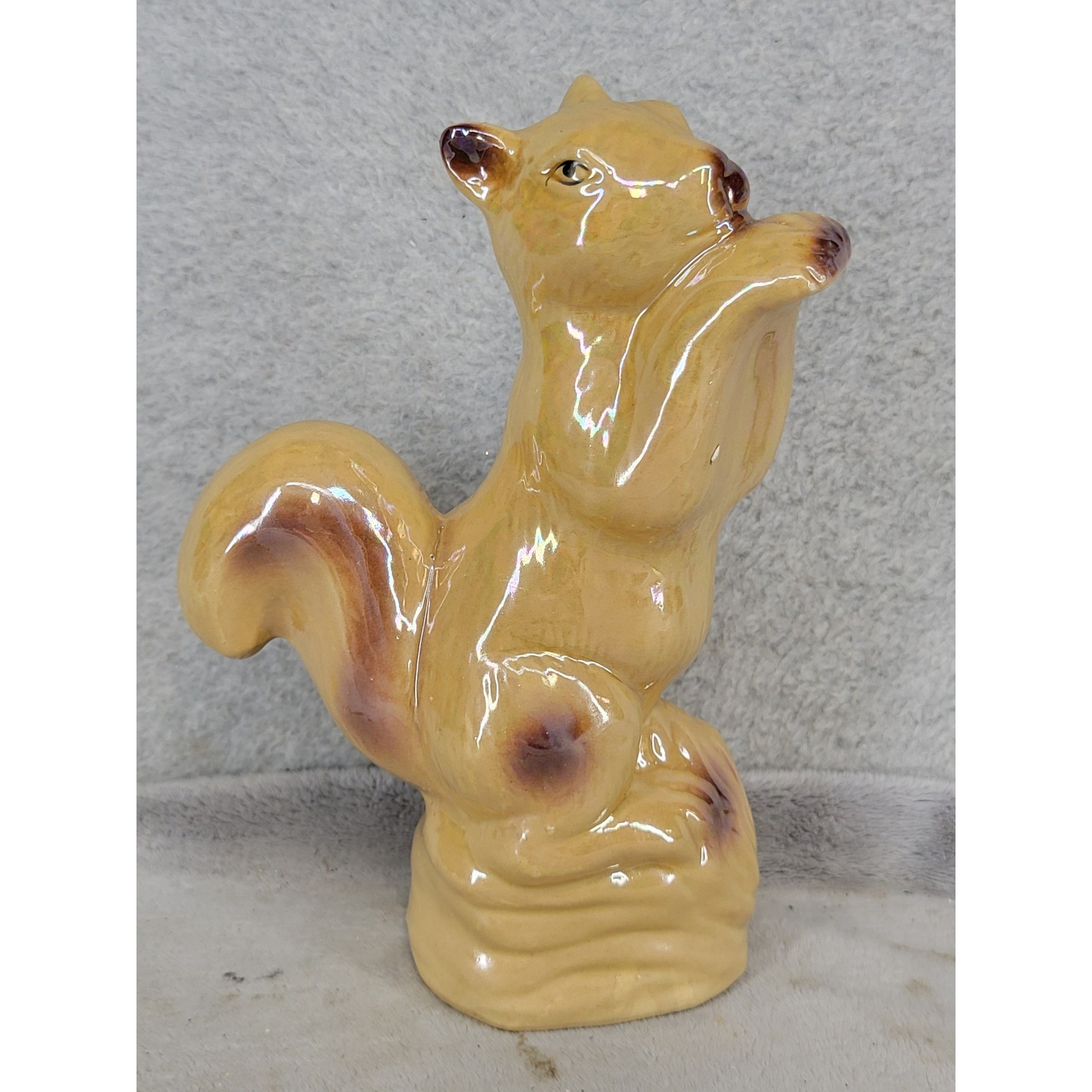 Vintage K\'s Collection Squirrel Figurine Iridescent Ceramic Animal Decor 7\