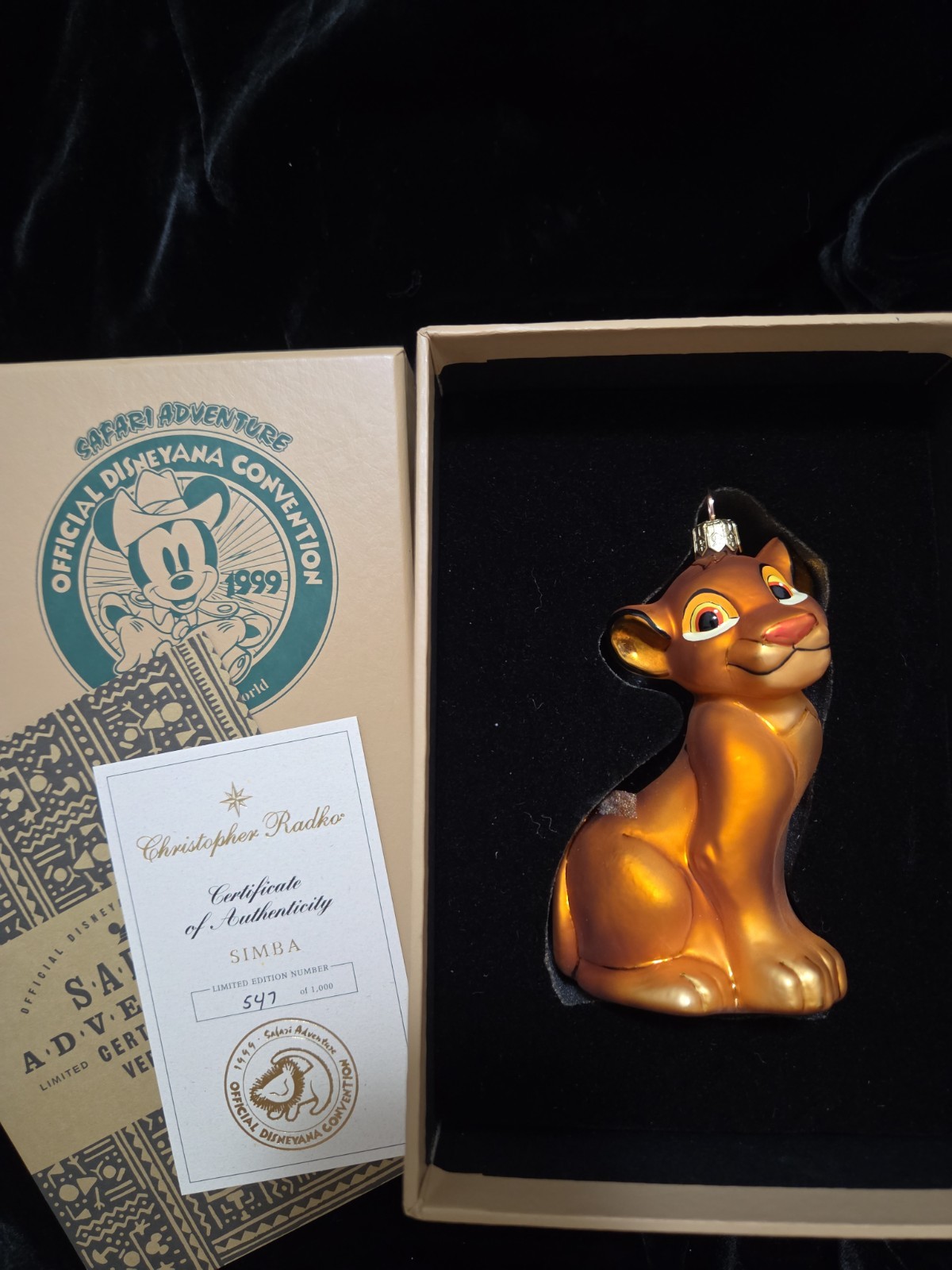 Signed By Christopher Radko Disney Simba 1999 Disneyana Convention LE 547/1000