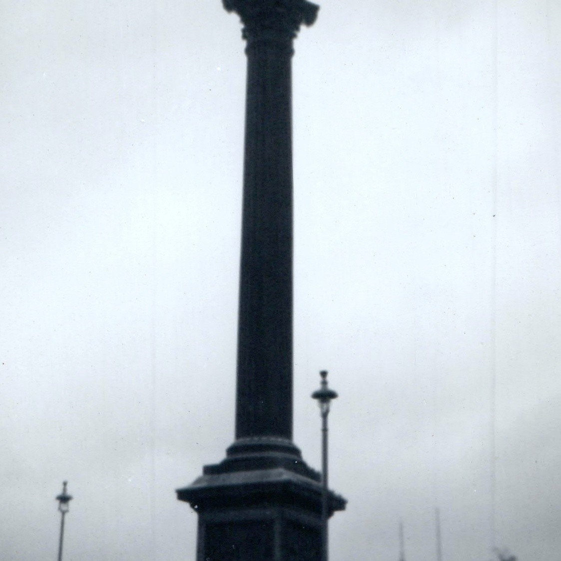 c1960s London UK Nelson\'s Column Trafalgar Square Snapshot Photo Landmark Statue