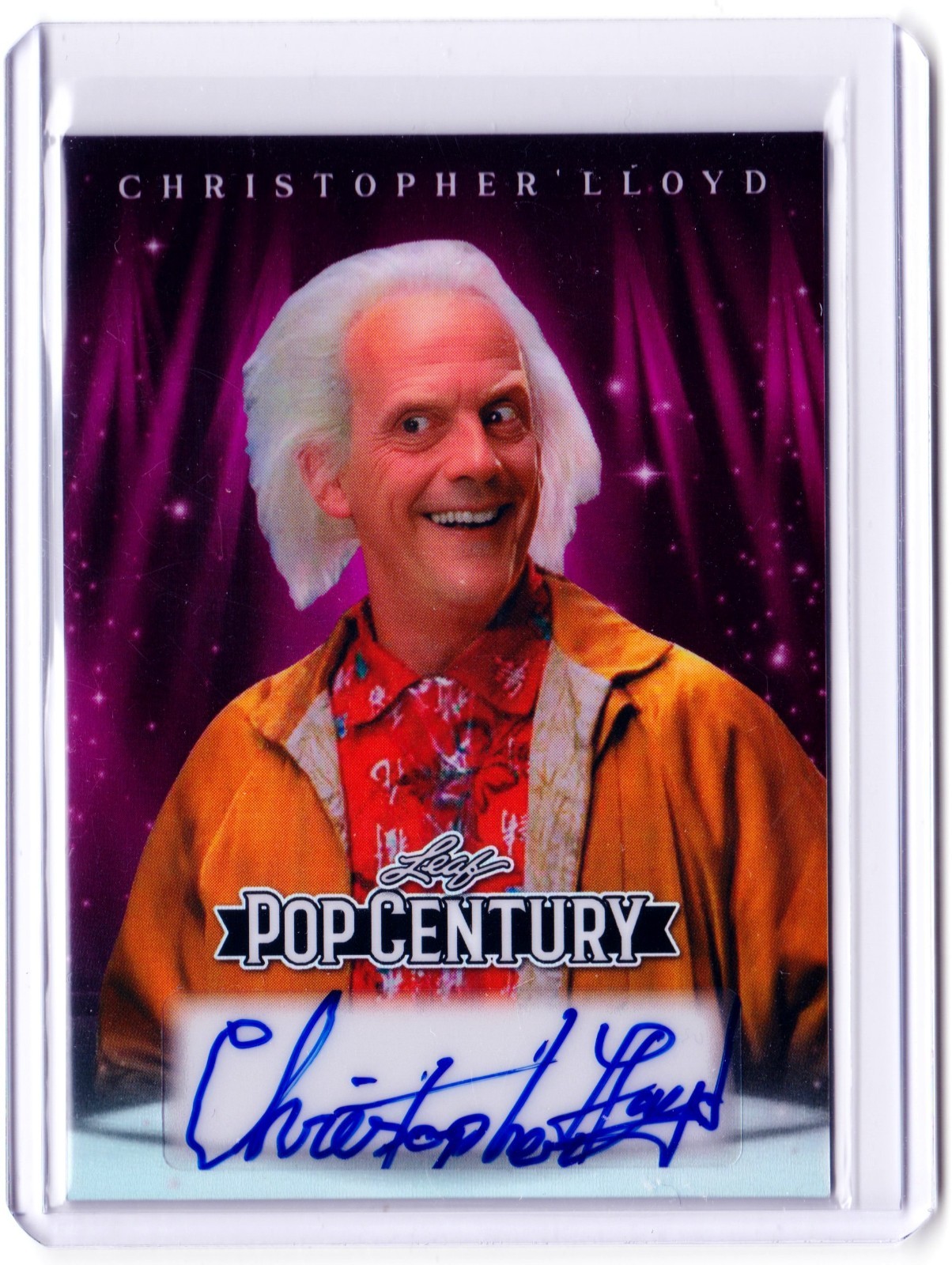 Christopher Lloyd 2026 Leaf Metal Pop Century Auto Card # /6 Back to the Future