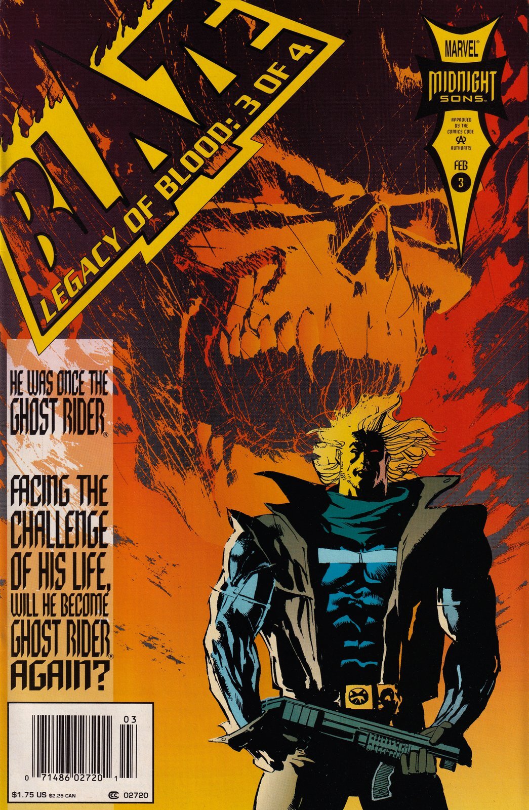 Blaze: Legacy of Blood #3 Newsstand Cover (1993-1994) Marvel Comics