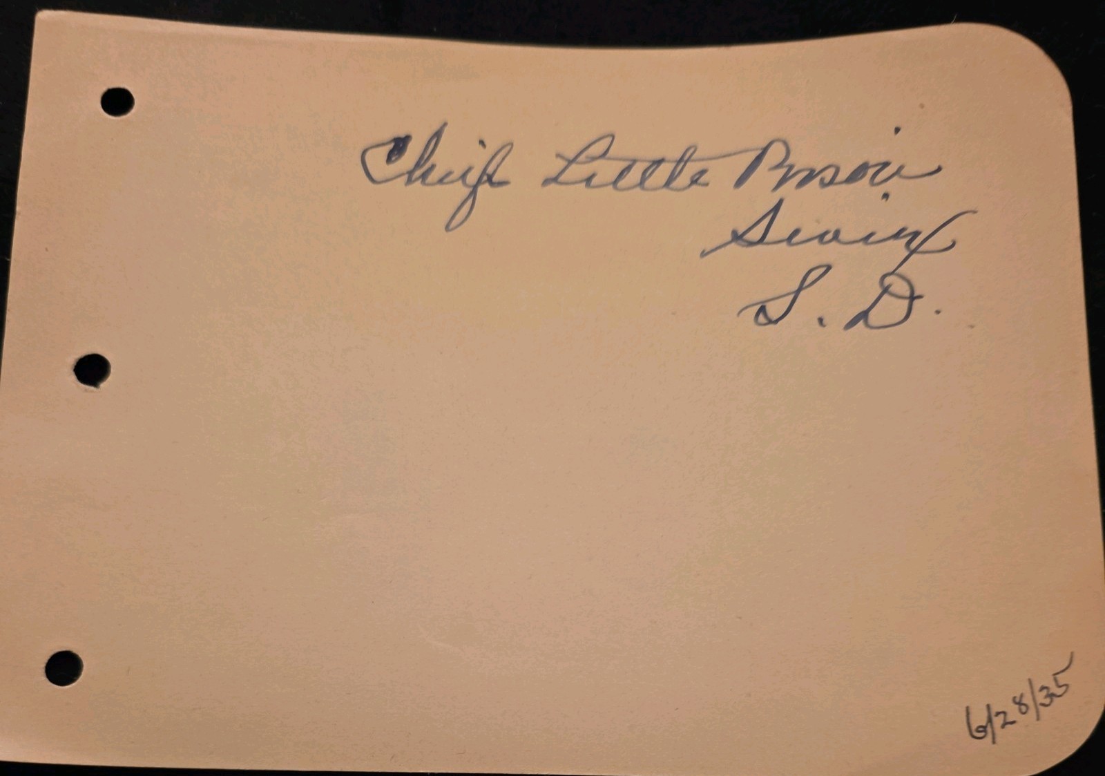 CHIEF LIttle Bison - Wounded Knee Survivor -Native American Actor Autograph RARE CHIEF LIttle Bison - Wounded Knee Survivor -Native American Actor Autograph RARE