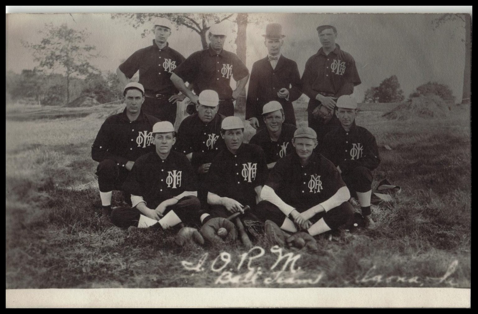 Vintage KRUXO RPPC IORM Baseball Team Laona Illinois IMPROVED ORDER OF RED MEN