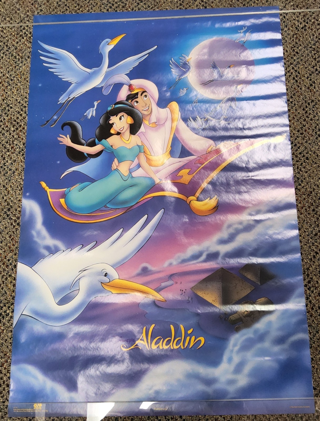 Disney 92 Vintage Original ALADDIN Movie Poster #2145 23x35 Disney 92 Vintage Original ALADDIN Movie Poster #2145 23x35