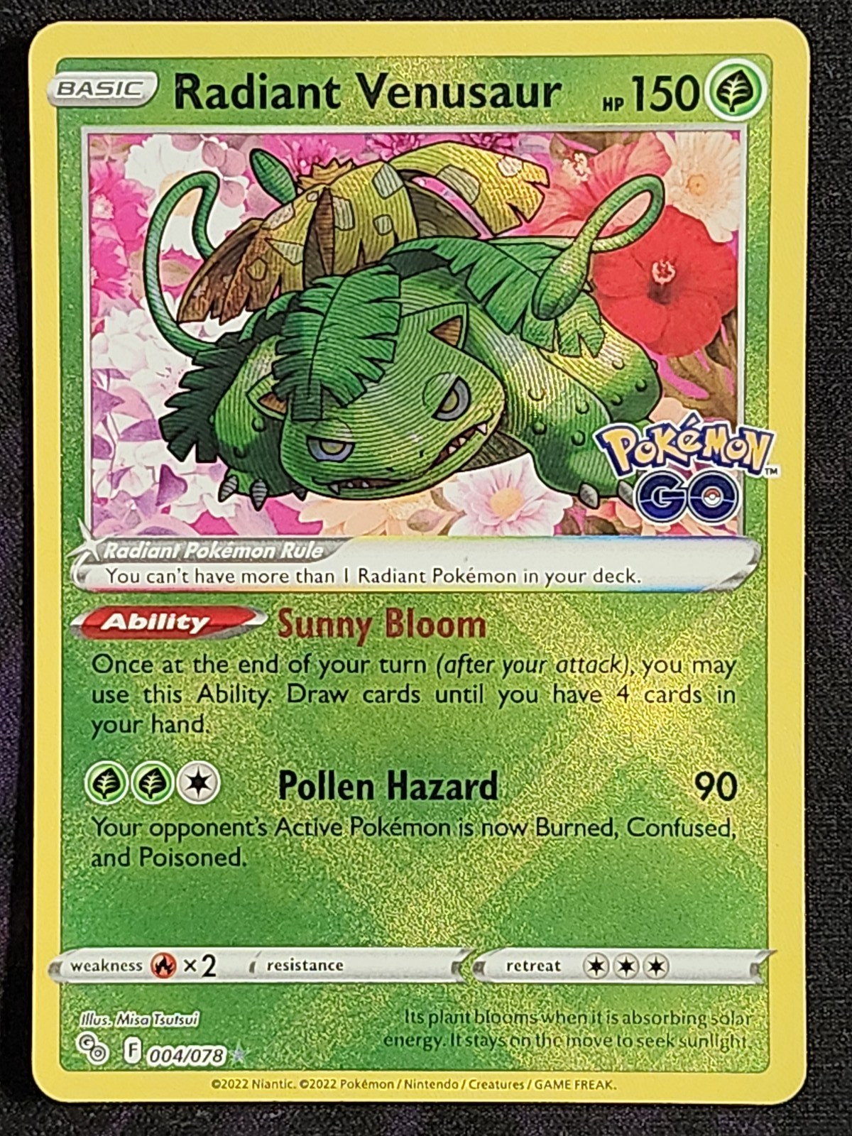 Pokemon Radiant Venusaur 004/078 Pokemon Go PGO