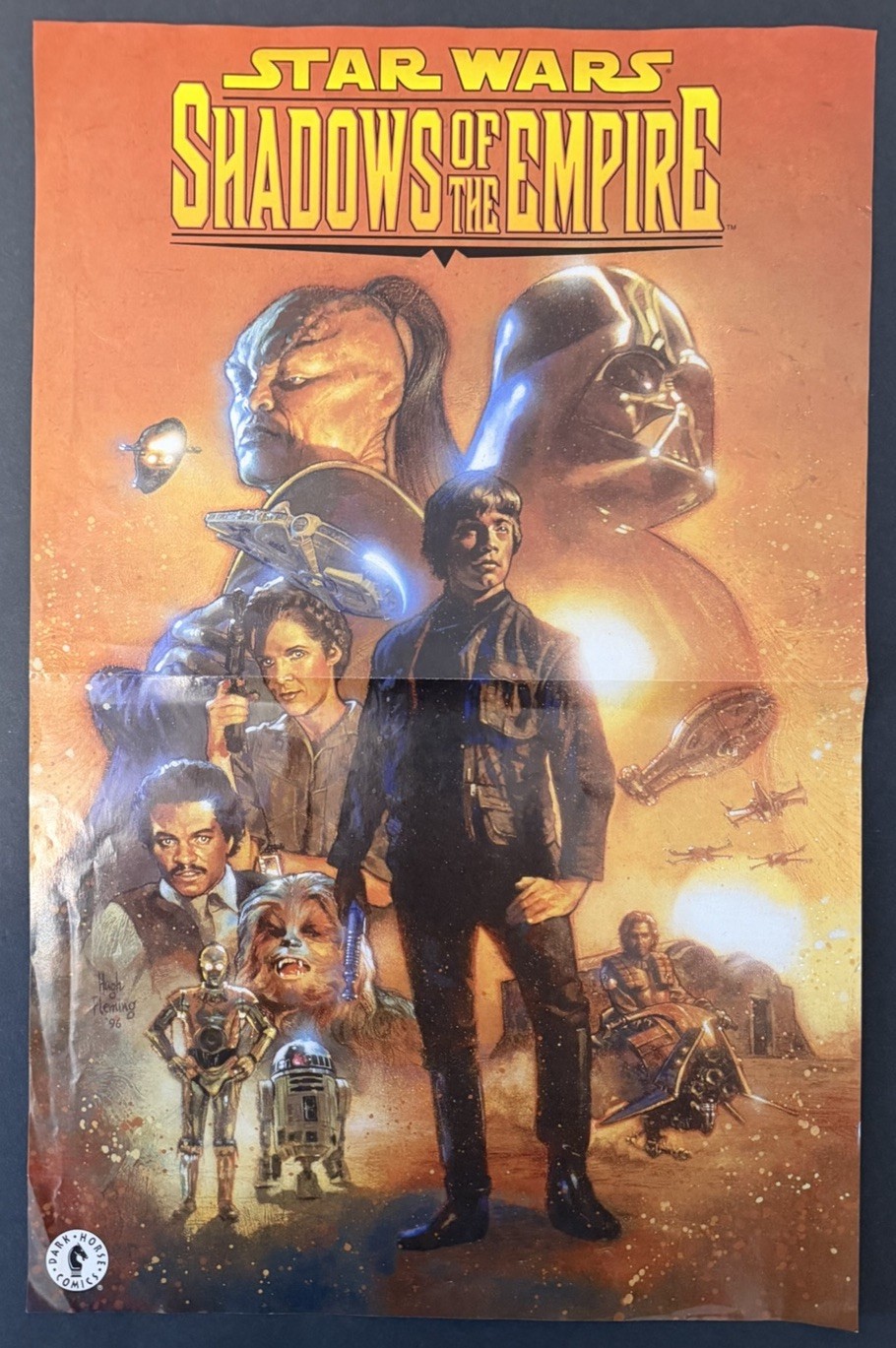 1997 Star Wars Shadows of the Empire Print Ad Poster Hugh Fleming Comics Art