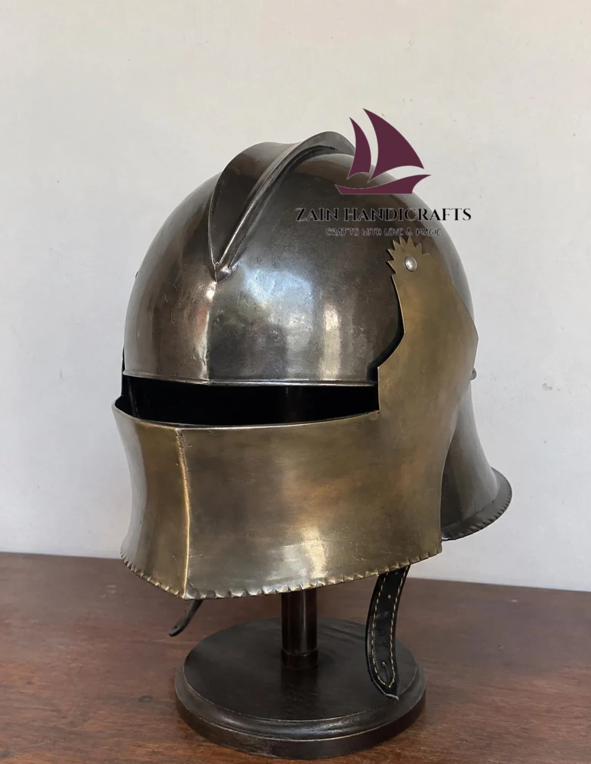 ZAIN Medieval Close Helmet Knight Armor Gothic Helm Renaissance Warrior Costume