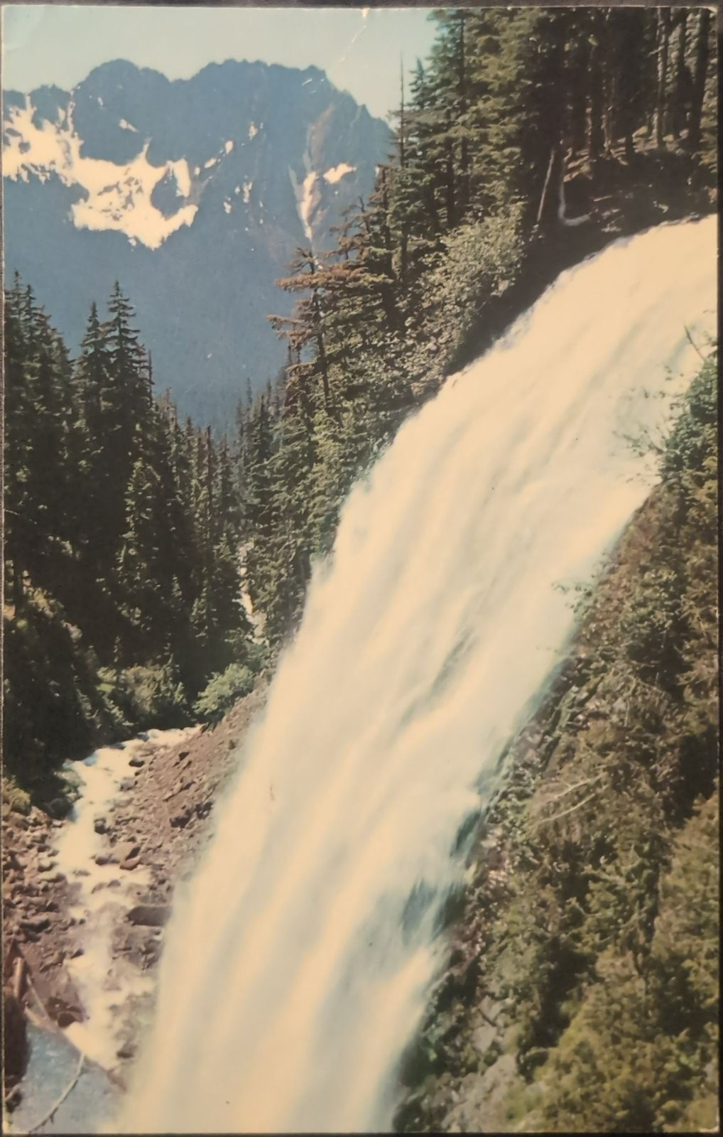 Mt. Rainier Narada Falls Postcard Washington State 55-10 Used
