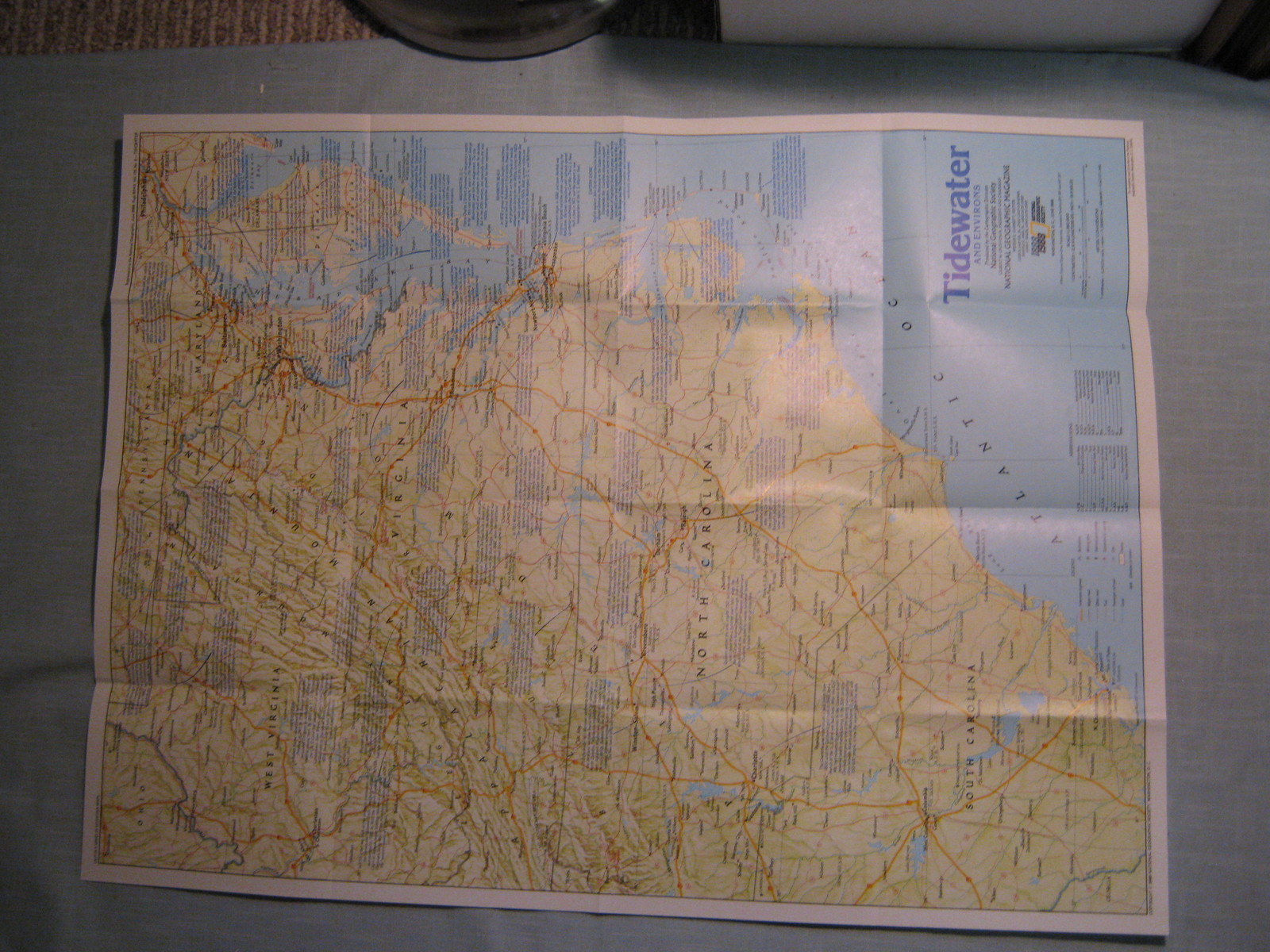 TIDEWATER & ENVIRONS MAP + THE MAKING OF AMERICA National Geographic June 1988 
