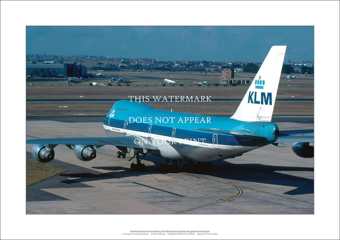 KLM Royal Dutch Airlines Boeing 747-206B A3 Art Print – 42 x 29 cm Poster