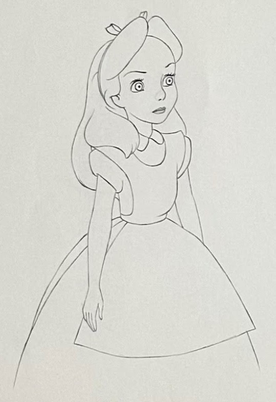 1951 RARE DISNEY ALICE IN WONDERLAND ORIGINAL PRODUCTION ANIMATION DRAWING CEL