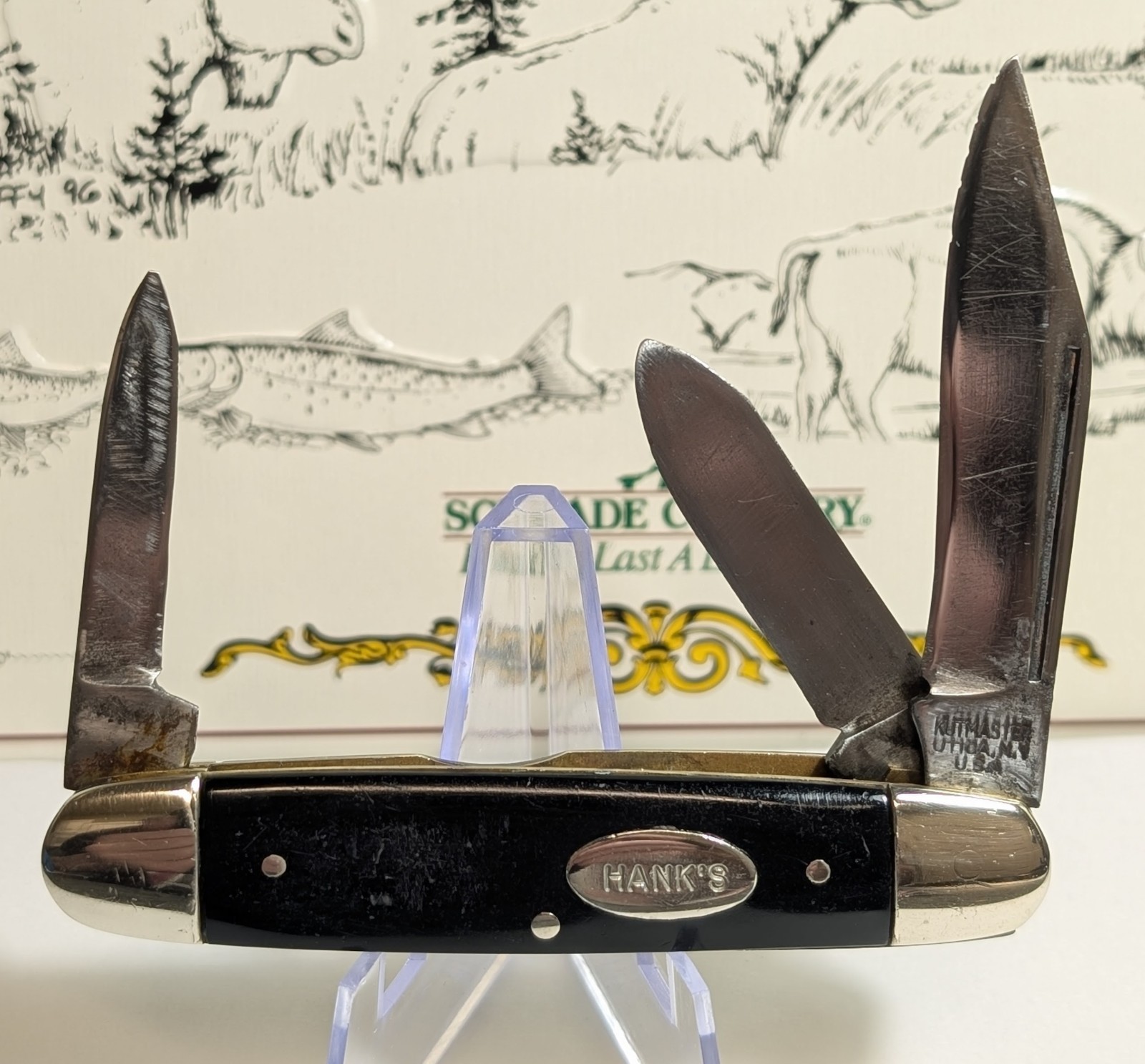 Vintage Hank's Kutmaster Folding Pocket Knife Utica NY USA 